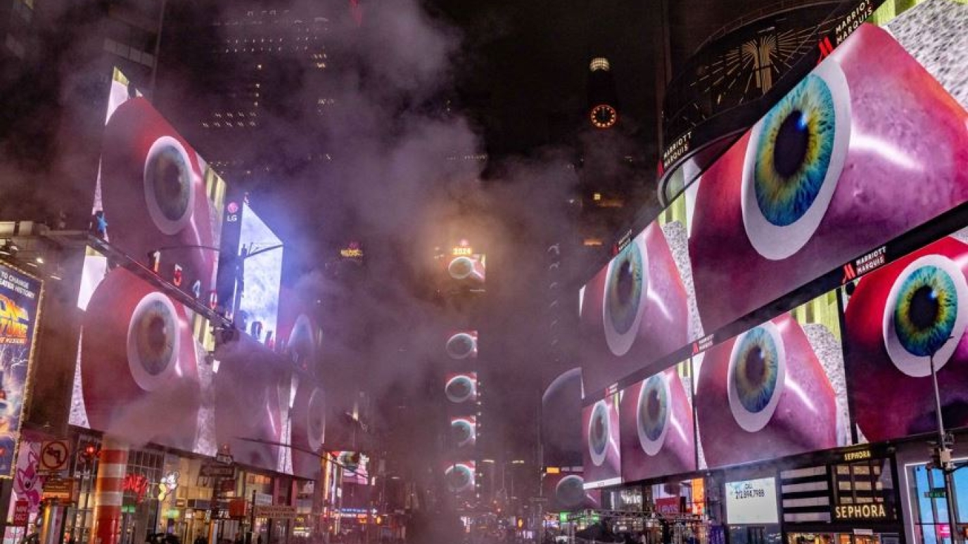 VA Professor's Animation at Times Square | SUNY Old Westbury